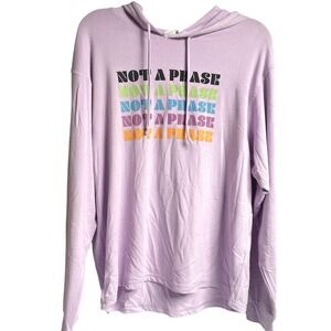 BP Not A Phase Graphic Hoodie Lavender Purple Long Sleeve Shirt Size Small